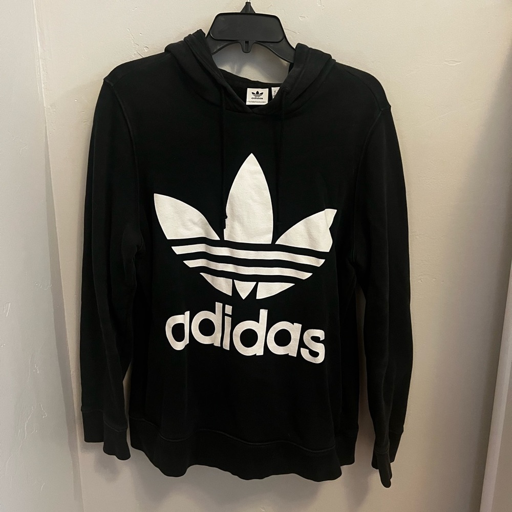 Black Addidas Pullover Sweatshirt w/ Hood